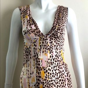 Just Cavali leopard print sleeveless open back dress